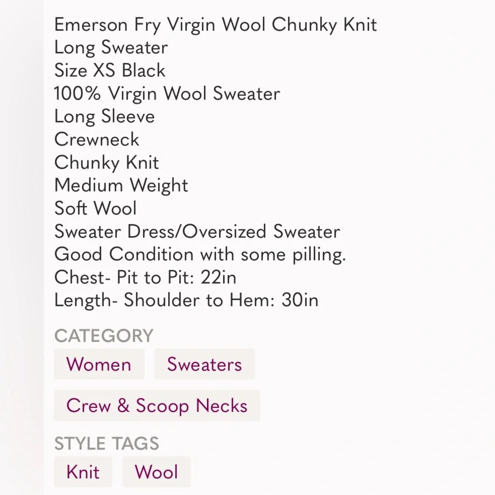 Emerson Fry Virgin Wool Chunky Knit Long Sweater - Picture 8 of 8